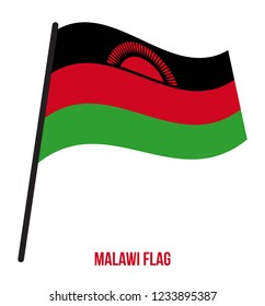 Malawi Flag Waving Vector Illustration on White Background. Malawi National Flag.