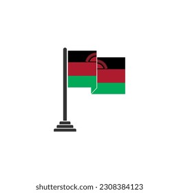 Malawi-Flaggen-Symbol-Set, Symbol für die Unabhängigkeit von Malawi, Symbol für Vektorsymbol