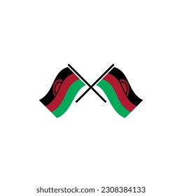 Banderas de Malawi conjunto de iconos, símbolo del símbolo del vector del día de la independencia de Malawi