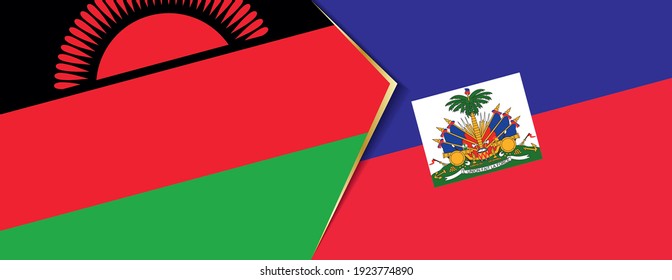 Banderas de Malawi y Haití, dos banderas vectoriales símbolo de relación o confrontación.