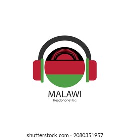Malawi headphone flag vector on white background.