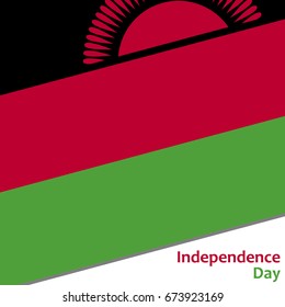 Malawi independence day with flag vector illustration for web