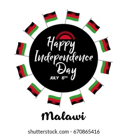 Malawi Independence day vector illustration. Creative design with flag and patriotic theme for banners, backgrounds and greeting cards. 