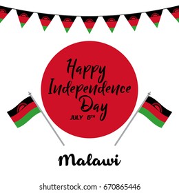 Malawi Independence day vector illustration. Creative design with flag and patriotic theme for banners, backgrounds and greeting cards. 