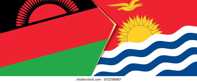 Malawi and Kiribati flags, two vector flags symbol of relationship or confrontation.