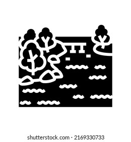 malawi lake glyph icon vector. malawi lake sign. isolated symbol illustration