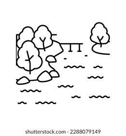 malawi lake line icon vector. malawi lake sign. isolated contour symbol black illustration