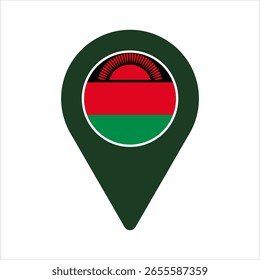 Ícone de localização do Malawi isolado no fundo transparente