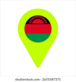 Icono de ubicación de Malawi aislado sobre fondo transparente