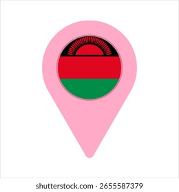 Icono de ubicación de Malawi aislado sobre fondo transparente