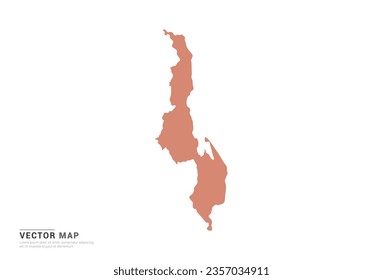 Malawi Map - abstract style orange isolated on white background for design vector.