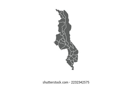 Malawi map isolated on white background.for annual infographics report website layout.