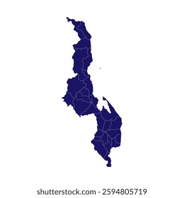 Malawi Map vector illustration. Malawi Map silhouette