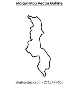 Malawi Map Vector Outline Country Border
