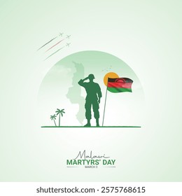 Malawi Martyrs Day Creative Design. Martyrs Day Poster, vector, illustration, March 3.