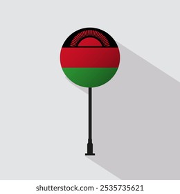 Malawi National Circle Sign Flag Vector Illustration