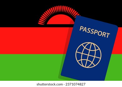 Pasaporte de Malawi. Vector de fondo de bandera de Malawi