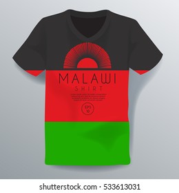 Malawi Shirt : National Shirt Template : Vector Illustration
