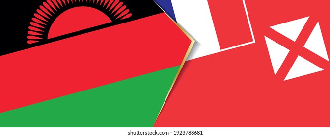 Banderas de Malawi y Wallis y Futuna, dos banderas vectoriales símbolo de relación o confrontación.
