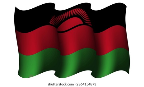 malawi waving flag design vector illustration suitable for element on poster design, template and social media post design