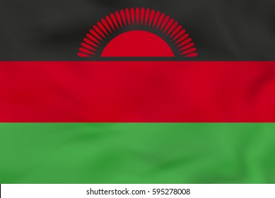 Malawi waving flag. Malawi national flag background texture. Vector illustration.