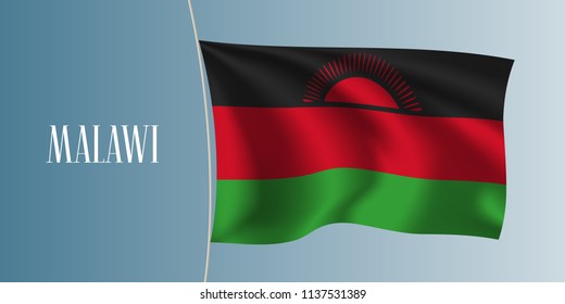 Malawi waving flag vector illustration. Iconic design element  as a national  symbol 