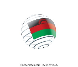 Malawian flag on an abstract globe