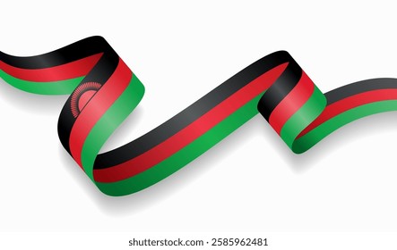 Malawian flag wavy abstract background. Vector illustration.