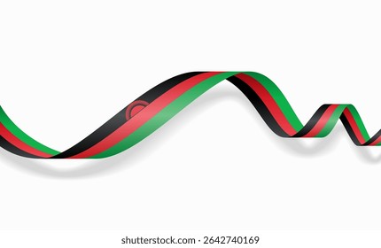 Fondo abstracto ondulado de la bandera de Malawi. Ilustración vectorial.