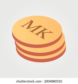 Malawian kwacha Malawi currency symbol coin isometric vector illustration design
