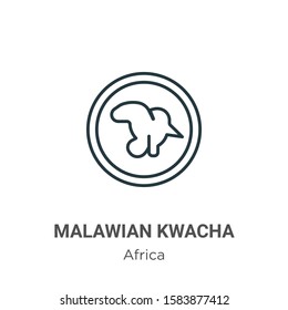 Malawian kwacha outline vector icon. Thin line black malawian kwacha icon, flat vector simple element illustration from editable africa concept isolated on white background
