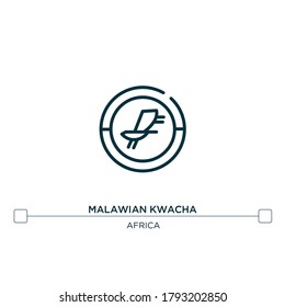 malawian kwacha vector line icon. Simple element illustration. malawian kwacha outline icon from africa concept. Can be used for web and mobile
