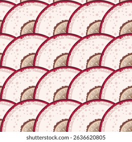 Malay apple slices tropical fruit seamless pattern vector illustration for textiles and fabric