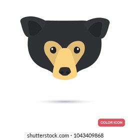 Malay bear muzzle color flat icon