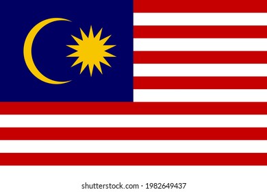 Malay flag vector icon. The flag of Malaysia.