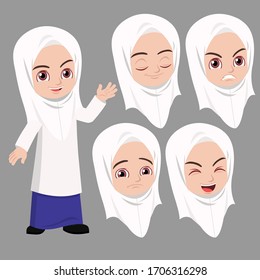 Malay Girl Student With Hijab