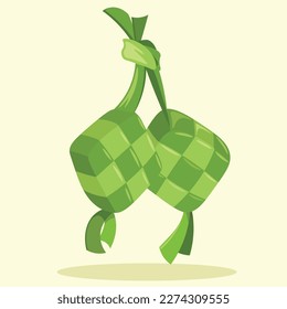 Malay Ketupat Vector Illustration | Malaysia Muslim Culture Food | Hari Raya Festival Traditional Food