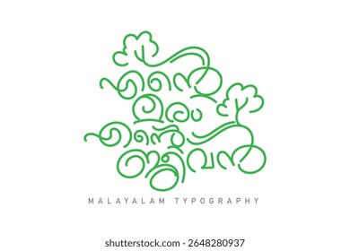 Malayalam calligraphy letter style translated by: World environment day