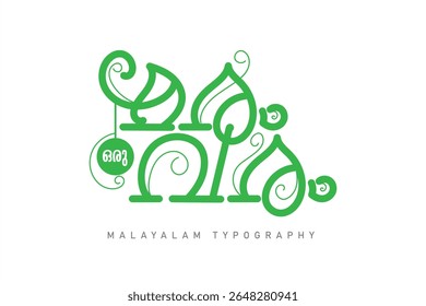 Malayalam calligraphy letter style translated by: World environment day