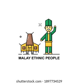 Malayan people illustration. Easy to edit with vector file. Can use for your creative content. Especially about asian culture.