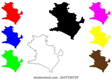 Malayer city (Islamic Republic of Iran, Persia, IRI, Hamadan province) map vector illustration, scribble sketch Malayer map