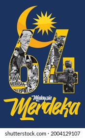 Malaysia 64th Independence Day, tittle merdeka mean independence in malay language 