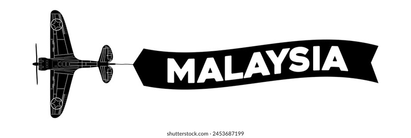 Malaysia advertisement banner is attached to the plane