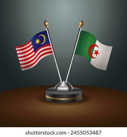 Malaysia and Algeria table flags relation with gradient backgrund