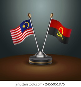 Malaysia and Angola table flags relation with gradient backgrund