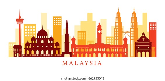 Malaysia Architecture Landmarks Skyline, Shape , Cityscape, Travel and Tourist Attraction