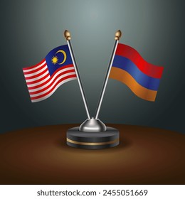 Malaysia and Armenia table flags relation with gradient backgrund