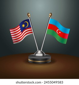Banderas de tabla de Malasia y Azerbaiyán en relación con el fondo degradado
