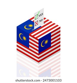 malaysia ballot box. vector illustration