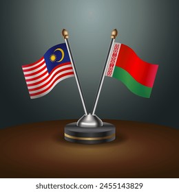 Malaysia and Belarus table flags relation with gradient backgrund